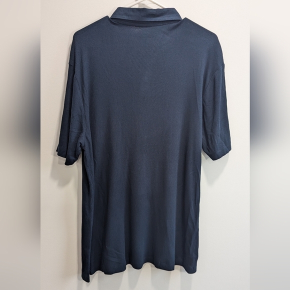 NWT Weatherproof Men's Polo Shirt Short Sleeve Waffle Knit Lightweight Navy, L - Picture 6 of 6